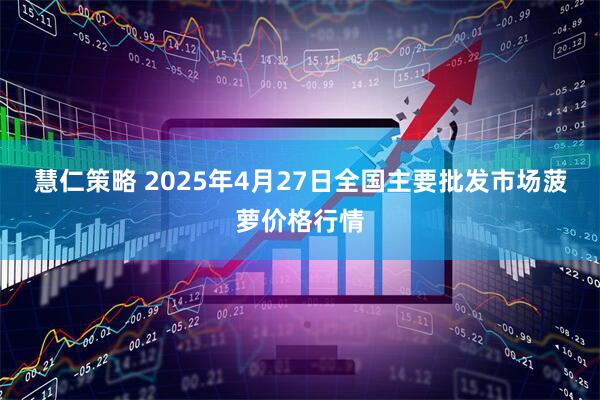 慧仁策略 2025年4月27日全国主要批发市场菠萝价格行情