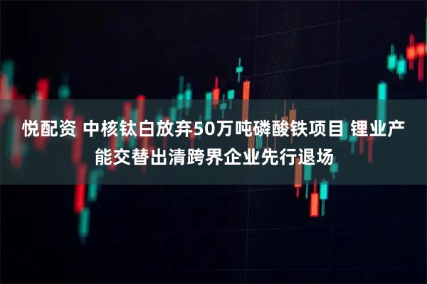 悦配资 中核钛白放弃50万吨磷酸铁项目 锂业产能交替出清跨界企业先行退场